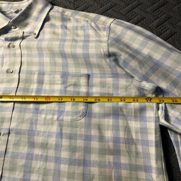 Loro Piana Luxury Linen Shirt Pastel Gingham Plaid Heritage Bespoke Men's XL - Picture 7 of 10